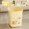 Cubo de basura de gran venta transfronterizo para uso en sala de estar, cocina y baño, Papelera creativa de dibujos animados con tapa abatible