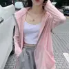 Ropa con Capucha para Mujer con Protección Solar para Uso al Aire Libre - 5 Grados al Aire Libre Moderna Hielo-Sensación Aspecto Adelgazante Anti-UV Chic Color Puro Versátil Top