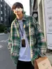 Camisa de Manga Larga a Cuadros para Hombre Primavera y Otoño Camisa Casual para Hombre Diseño de Pareja Sentido Holgada Combinable Chaqueta para Hombre