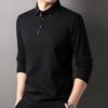 Hengyuanxiang Camiseta polo masculina de manga comprida Lanjing Modal de alta qualidade 2024 Outono e inverno Nova camiseta Suorona