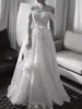 Vestido de novia ligero estilo francés, vintage y sencillo, encaje, nicho, alta gama, estilo coreano, para fotografía en estudio al aire libre y de viajes, vestido de novia con hombros descubiertos