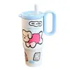 Taza Aislada con Asa, Portátil para Estudiantes, Taza con Popote de Acero Inoxidable 316, Gran Capacidad, Diseño Elegante, Adecuada para Uso en Automóvil y Actividades al Aire Libre