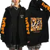 Sudadera con capucha holgada impresa de chico de voleibol Haikyuu Anime Periférico Sudadera con capucha con cremallera deportiva casual para adultos
