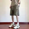 Pantalones Cortos de Herramientas Transfronterizos para Hombre Verano Nuevo Seda de Hielo Frescos Casuales Rectos Pantalones para Hombre Tendencia Combinan con Todo Pantalones de Cinco Puntos para Hombre