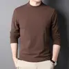 Ropa interior térmica de manga larga para hombre con cuello medio de forro polar, capa base de invierno, manga larga térmica, autocalentable de manga larga