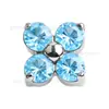Arete de titanio bañado en oro con forma de trébol de cuatro hojas y circón, arete de clip para cartílago con forma de trébol de la suerte de circón multicolor, accesorios para piercing