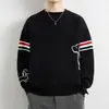 Bestseller transfronterizo: Suéter de jacquard con cuello redondo para cachorro de marca moderna personalizado, la fábrica puede bordar, prendas de punto para hombre