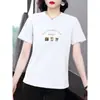 2026 Verão Nova Camiseta Feminina de Manga Curta Moda Tamanho Grande Solta Casual Versátil Gola Redonda Pulôver Top