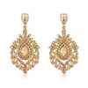 Pendientes de Pedrería Estilo Europeo y Americano para Mujer, Pendientes Largos Exagerados de Aleación, Brazaletes de Oreja de Moda para Bodas y Novias, Accesorios Inspirados en Chanel