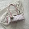 Bolsa de Mão Versátil de Alta Qualidade com Estampa Xadrez da Moda para Mulheres, Bolsa de Ombro Simples Retrô Elegante para o Verão