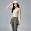 Conjunto de Yoga Duas Peças Feminino Elegante Modelador Sensação de Segunda Pele Secagem Rápida Profissional para Fitness Pilates Corrida Treino