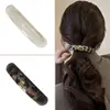 Pinza para el pelo de acetato imitación estampado de leopardo 2026, Pinza de resorte recta simple y elegante para mujer, Adecuada para recogidos y coletas