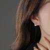 Pendientes de Plata de Ley S925 con Incrustaciones de Oro y Circonita Perla para Mujer Pendientes Elegantes Transfronterizos Europeos y Americanos Pendientes de Perla