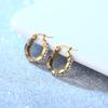 Joyería para Mujer de Acero de Titanio con Pendientes Ondulados Incrustados de Piedra, Diseño Artístico, Clavos Geométricos Irregulares Dorados, Cierres de Acero Inoxidable