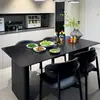 Mesa de comedor rectangular moderna de pizarra estilo italiano con almacenamiento, ecológica grado E0, adecuada para espacios pequeños, estilo étnico