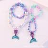 Set de Collar de Perlas para Niñas Sirena, Accesorios de Princesa de Cinco Piezas para Niñas, Set de Joyería DIY de Perlas de Imitación Ecológico