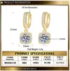Pendientes colgantes de plata de ley s925 estilo popular cubo de azúcar pequeño estilo europeo y americano elegante dama Moissanita cuadrada bolsa 1 quilate pendientes