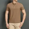 Camisa Polo de Seda Helada para Hombre, Verano, Cuello Solapa, Jersey Casual Holgado, Talla Grande, Juventud, Diaria, Camiseta de Nylon de Manga Corta, Ligera