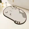 Alfombrilla absorbente de diatomita para el hogar estilo caricatura para entrada de baño y inodoro, alfombrilla antideslizante y de secado rápido, disponible para dropshipping