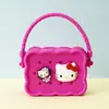 Monedero de silicona con forma de cueva cuadrada para niños, bolso cruzado para caminar, divertido y bonito bolso de silicona para cambio.