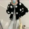 Suéter Grueso de Punto con Flores Tridimensionales Estilo Francés de Visón Transfronterizo, Abrigo de Mujer, Nuevo Modelo Primavera y Otoño, Cárdigan de Punto Suave y Elegante Estilo Coreano