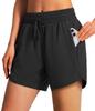 Shorts Esportivos Femininos de Cintura Alta Leves, Respiráveis e de Secagem Rápida Mais Vendidos no Exterior com Zíper Calças Casuais Confortáveis para Fitness
