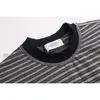 Cjsd Nueva Camiseta de Verano Estilo Universitario de Manga Corta con Rayas para Hombres y Mujeres Marca de Moda Holgada Retro Camiseta Básica 1540