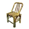 Cadeira de Bambu com Encosto, Cadeira de Rattan Trançado de Bambu Vintage Feita à Mão para Varanda de Casa, Banqueta Pequena de Bambu, Cadeira de Bambu Trançada por Metabo