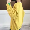 Sudadera de Algodón Falsa de Dos Piezas para Mujer, Tallas Grandes, Suéter Holgado, Estilo Coreano, Moda Estudiantil, Nuevo Top de Color Sólido Primavera y Otoño 2026