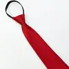 Gravata Masculina 8cm Poliéster Zíper Cetim Cor Lisa Uma Cor Fácil de Puxar Gravata Preguiçosa Feminina Roupa Formal de Negócios Profissional