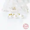 Prata de lei S925 piercing de orelha com fio de pérola simples prego de orelha tendência de best-seller transfronteiriço japonês e coreano prego de orelha único criativo