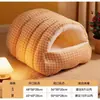 Cama para Gatos tipo Nido Arqueado Cálida de Invierno Desmontable Calefactable Cerrada Seguridad Todas las Estaciones Suministros para Mascotas Gato