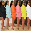 C7432 Moda Transfronteriza Aliexpress Amazon Moda Europea y Americana Moda Femenina Casual Plisado Color Sólido Mono Corto Nuevo