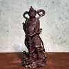 Talla en Madera de Ébano del Bodhisattva Kala Vairocana, Estatua de la Deidad Guardiana de Guan Yu, Madera de Templo de Madera Maciza para Uso en el Hogar