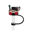 Protector de pajita de silicona de dibujos animados compatible con botellas de agua Stanley, tapa de pajita a prueba de polvo y manchas, decoración de regalo de Navidad