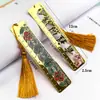 Marcador de página de liga metálica estilo chinês impressão colorida borla requintada régua marcador de página material escolar área cênica produtos criativos atacado