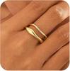 Anillo Nuevo de Venta Caliente Transfronterizo Juego de Anillos Lisos Anillo de Alta Gama Simple Anillo Delgado Anillo Chapado en Oro Real Anillo para el Dedo Índice