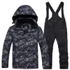 Novo conjunto de esqui infantil grosso e quente de duas peças para meninos e meninas
