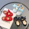 Zapatos de princesa de estilo coreano para niña, de una sola capa, con lazo, bonitos y multiusos, de cuero, para baile, primavera y otoño, 2024