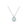 Collar Azul Lágrima de TikTok Más Vendido para Mujer, Colgante Gota de Agua, Moda Estilo Ins, Lujo Ligero, Cadena de Clavícula de Alta Gama, Envío Directo