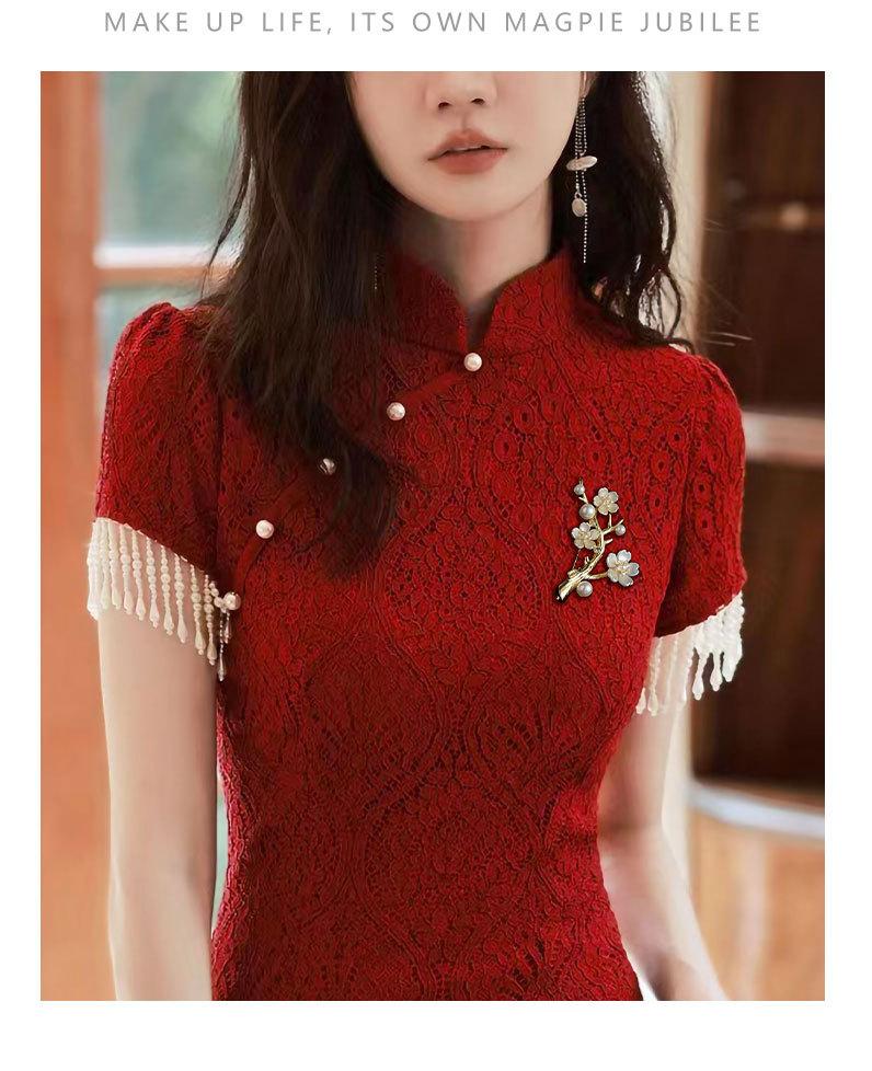 古典中国风梅花胸针时尚优雅珍珠花别针小众设计新品