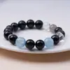 Pulsera de Cristal Natural para Mujer, Ojo de Tigre Azul, Aguamarina, Piedra Lunar Gris, Joyería Hidratante de los Cinco Elementos para Pareja