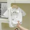 Camiseta polo de manga corta de verano para niños, novedad de 2024, ropa para niños y niñas de estilo universitario con solapa, venta al por mayor