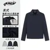 Areswings Outono Novo Design Retro Americano Camisa Polo Gola Botão Masculina e Feminina Casual Versátil