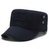 Chapéu Primavera e Verão Bordado de Estrela Verde Militar Moda Masculina Chapéu de Sol Boné Plano Boné Chapéu de Algodão Boné de Beisebol