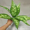 Pequeñas plantas verdes estilo bosque con 7 ramas, láminas de plástico impresas en 3D, hojas simuladas, fabricante mayorista para proyectos de embellecimiento de paredes vegetales