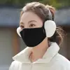 Máscara Quente para Outono e Inverno com Protetores Auriculares Forrados de Lã Feminina 3D Estéreo Proteção Auricular Duas em Uma para Ciclismo ao Ar Livre Máscara à Prova de Vento e Frio para Homens