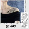 Pegatinas de Tatuaje Florales de Boceto Nuevo Transfronterizas Mariposa de Gama Alta Rosa Blanco y Negro Tatuaje Temporal Pequeño Fresco Impermeable