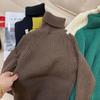 [En stock] Suéter de cuello alto de otoño e invierno para niños y niñas, suéter grueso de invierno para niños, base coreana para bebés