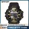 SANDA SANDA 387 Reloj Electrónico Deportivo para Hombre Correa de Resina Reloj para Hombre Alarma Luminosa Reloj para Hombre